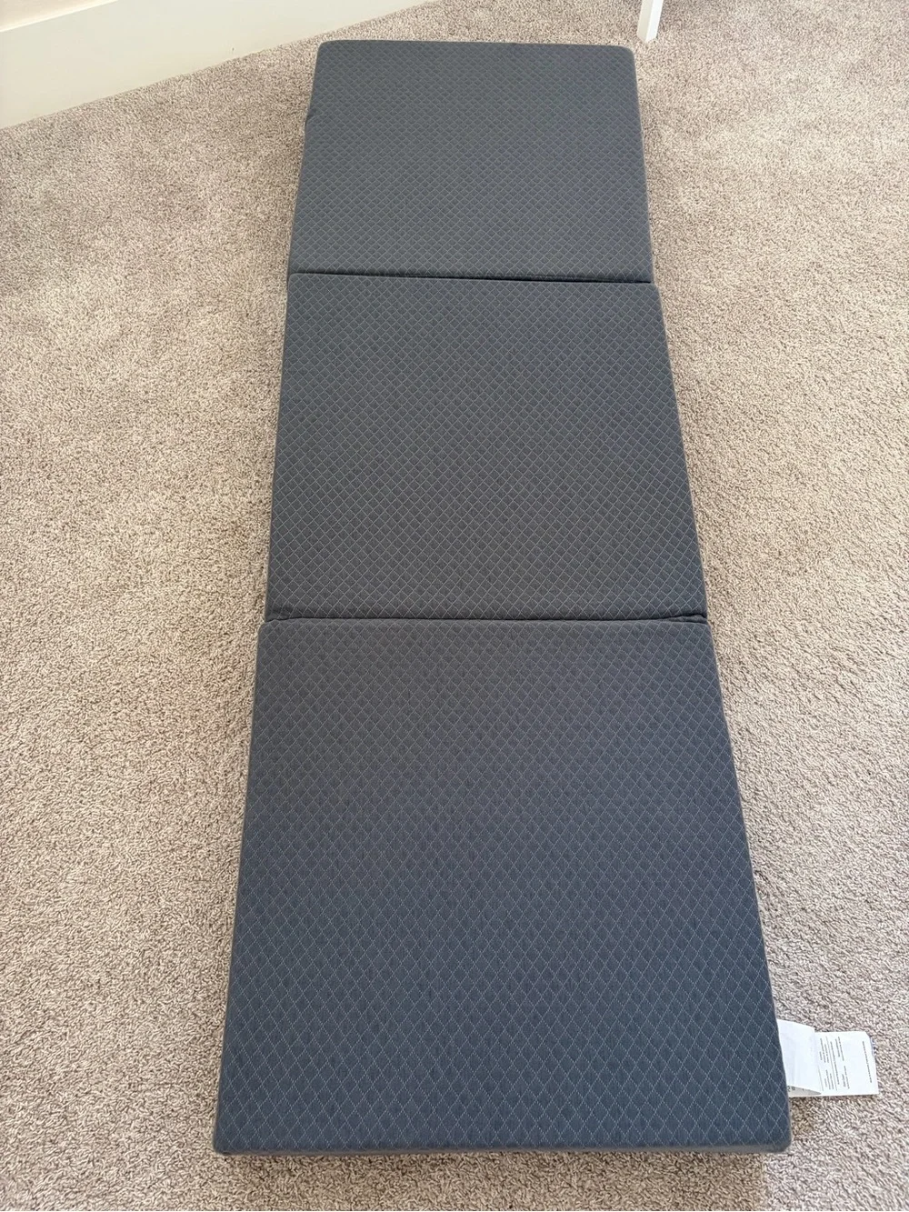 Twin Mattress- ideal for camping. Tri-Fold Mattress Pad - Gray 4 inch